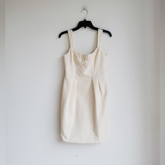 NANETTE LEPORE Ivory Textured Bustier Dress Size 2 - Picture 6 of 7